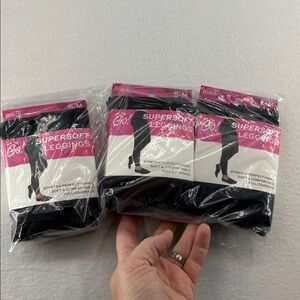 NEW (3-PACK) SuperSoft High Waist Essential Leggings - Black - Small/Medium